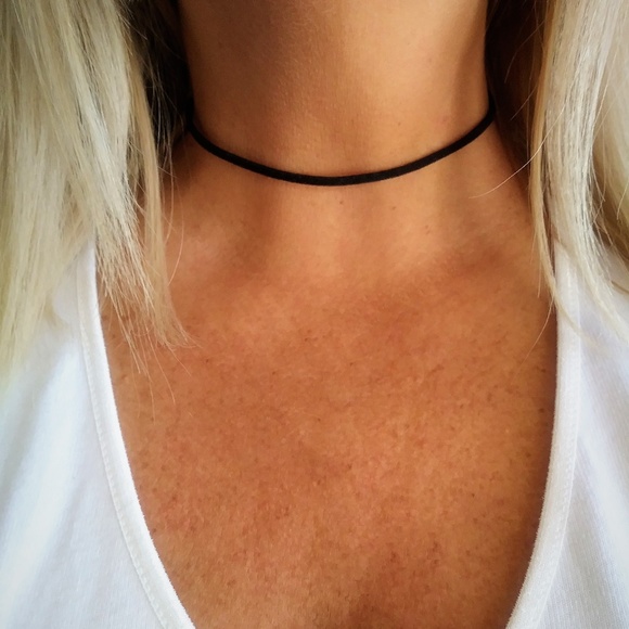Sherry Moss Jewelry - NEW Black Suede Boho Gypsy Choker Necklace